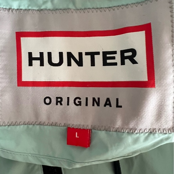 Hunter Women’s Packable Full Zip Raincoat Size Large Mint Green - Picture 2 of 6